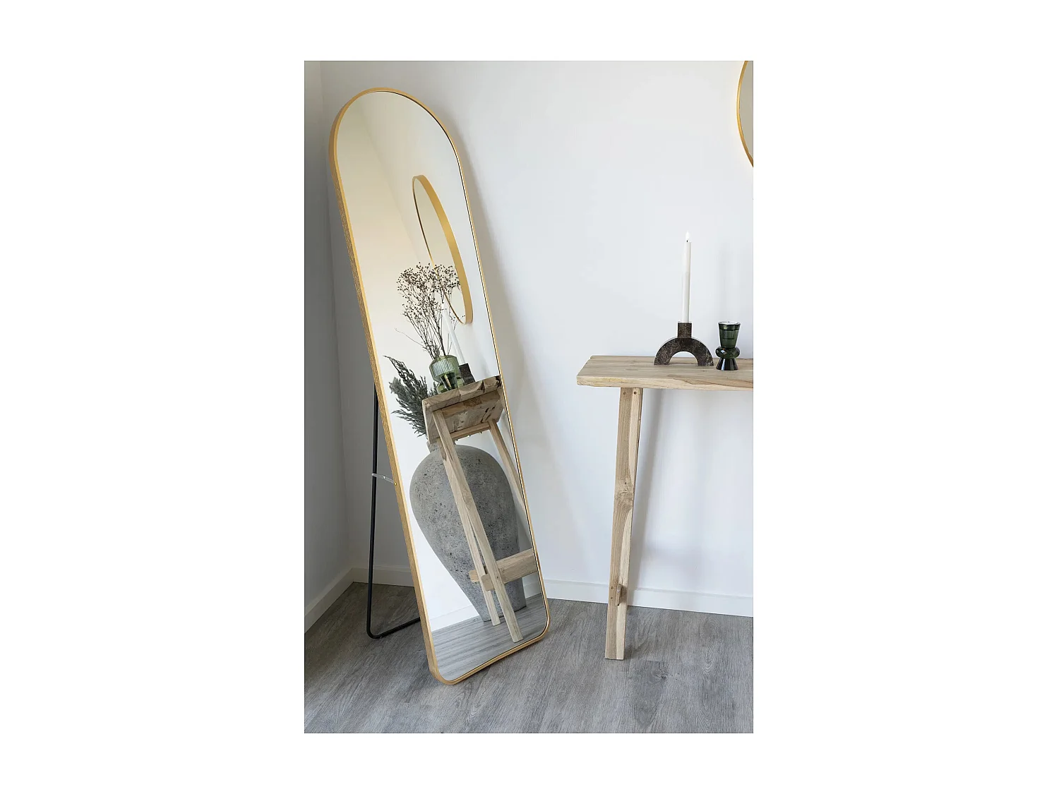 Miroir sur pied en aluminium MADRID – L 40 x H 150cm-Noir