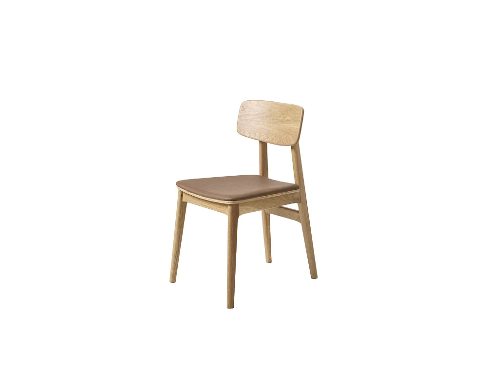 Orr - Lot de 2 chaises en bois et simili - Beige