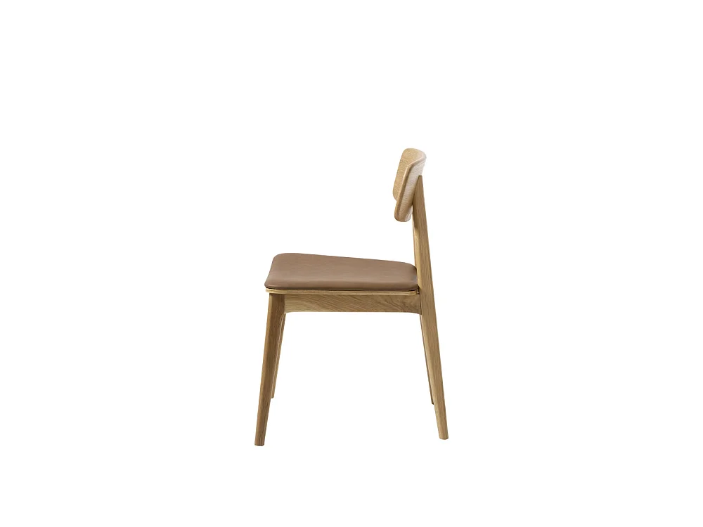 Orr - Lot de 2 chaises en bois et simili - Beige
