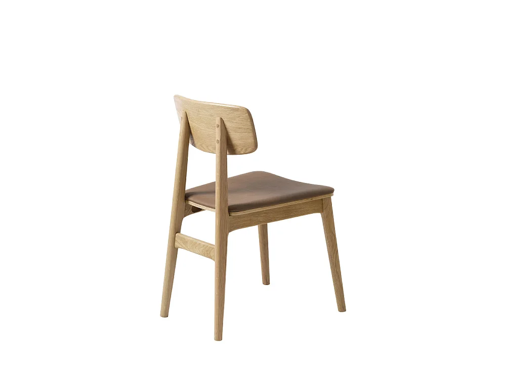 Orr - Lot de 2 chaises en bois et simili - Beige