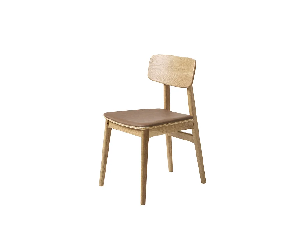 Orr - Lot de 2 chaises en bois et simili - Beige