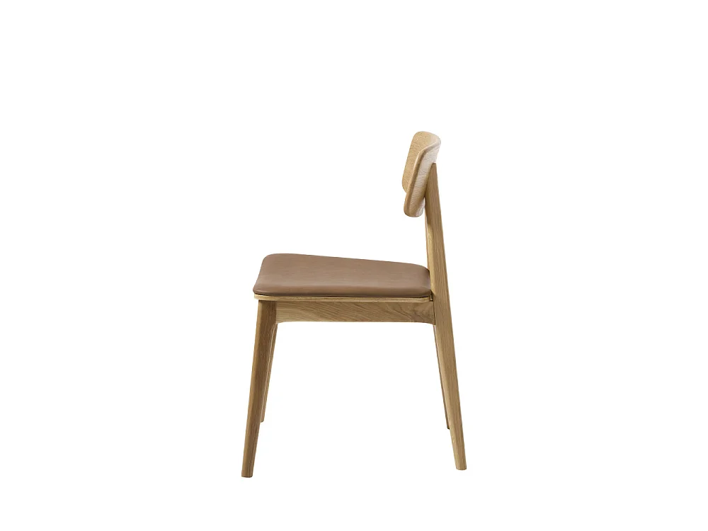 Orr - Lot de 2 chaises en bois et simili - Beige