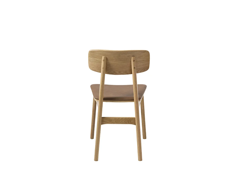 Orr - Lot de 2 chaises en bois et simili - Beige