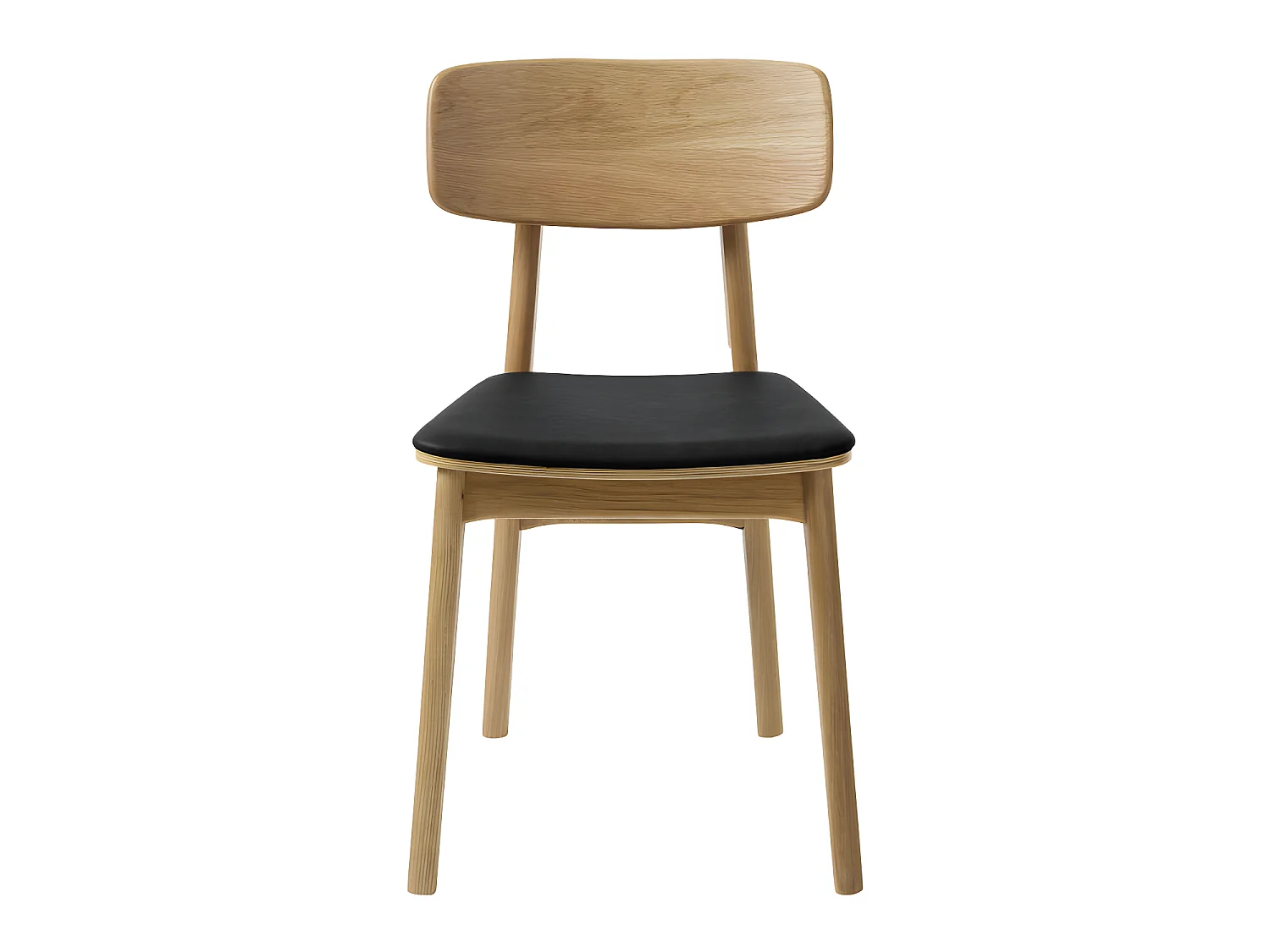 Orr - Lot de 2 chaises en bois et simili - Noir