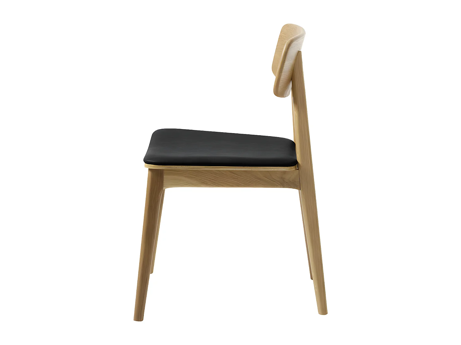 Orr - Lot de 2 chaises en bois et simili - Noir