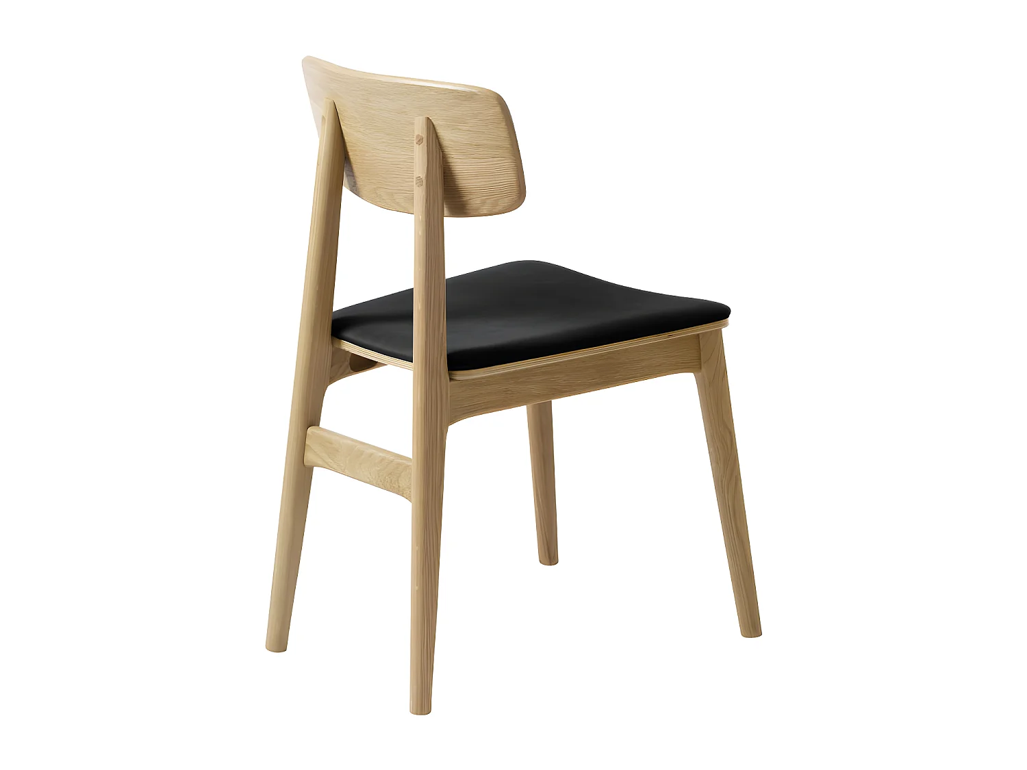 Orr - Lot de 2 chaises en bois et simili - Noir