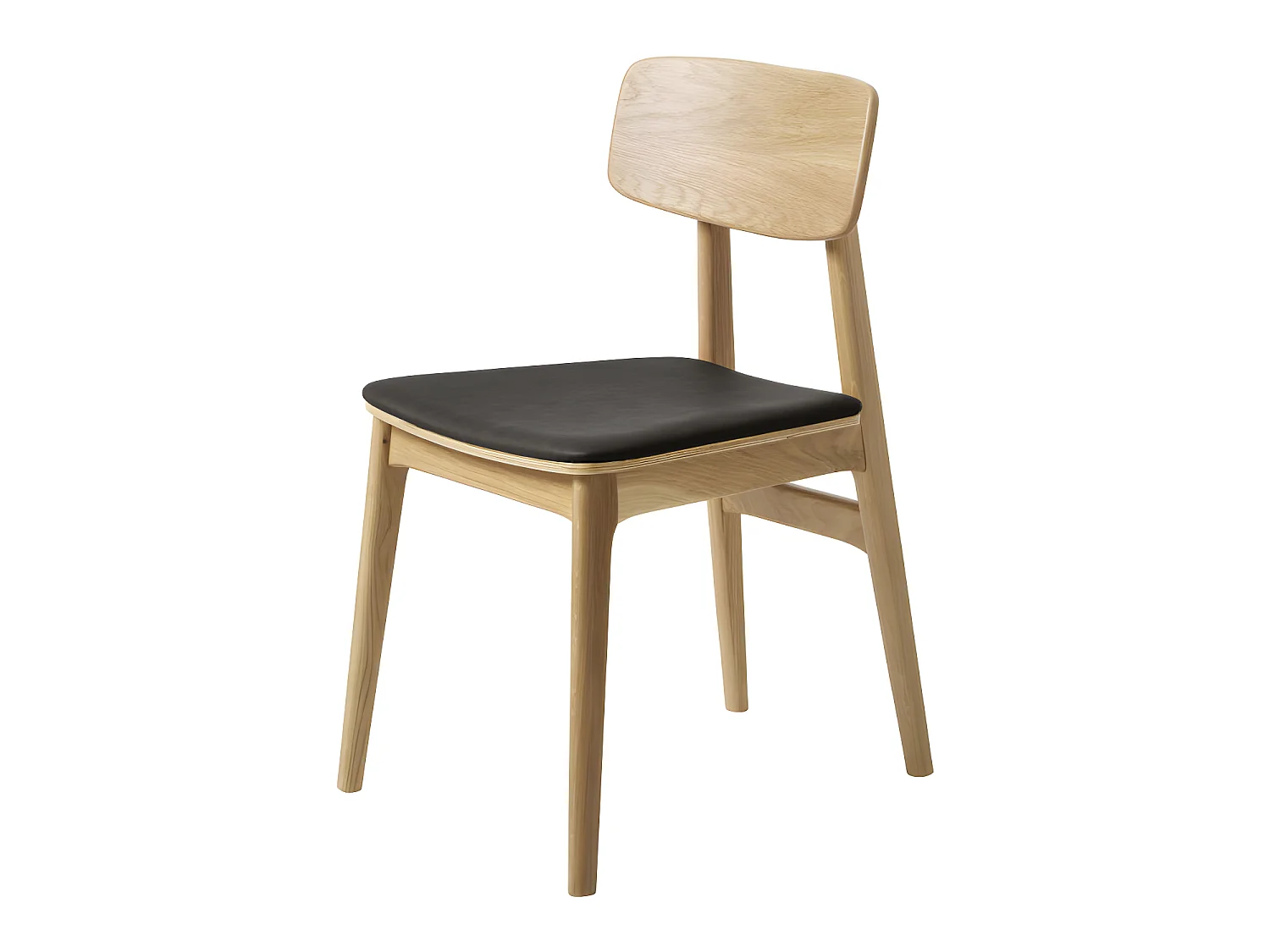 Orr - Lot de 2 chaises en bois et simili - Noir