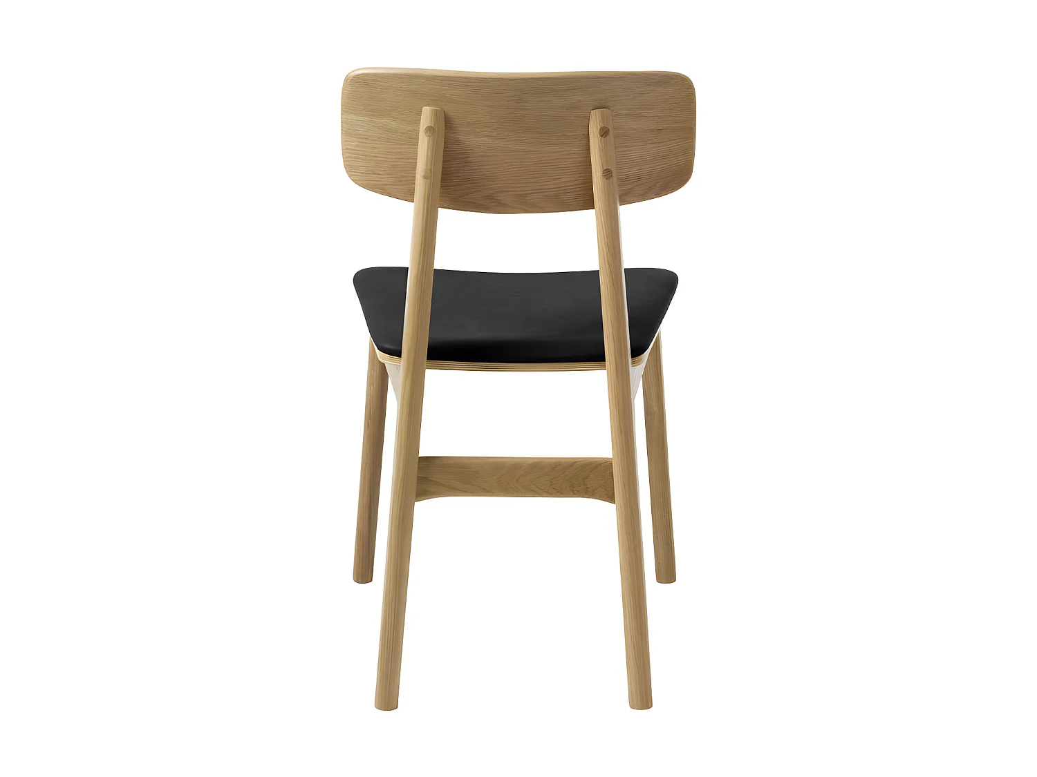 Orr - Lot de 2 chaises en bois et simili - Noir