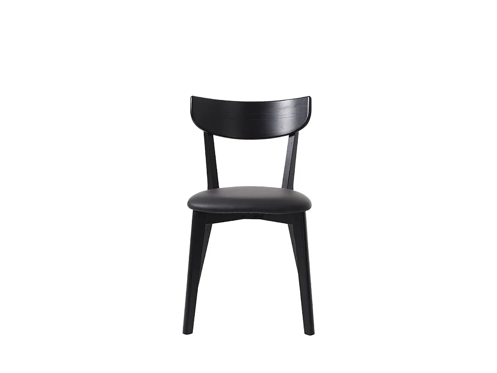 Aude - Lot de 2 chaises en bois et simili - Noir