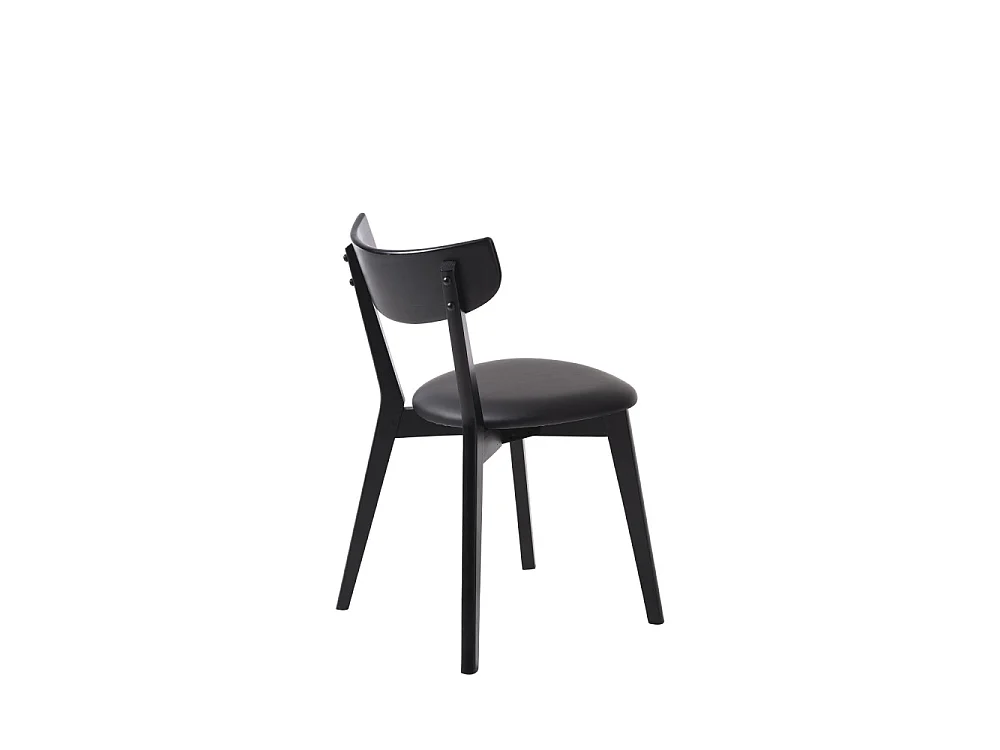 Aude - Lot de 2 chaises en bois et simili - Noir