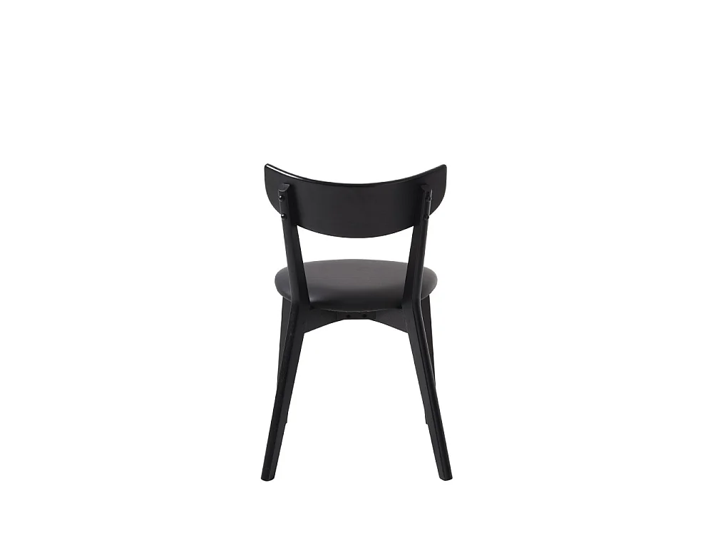 Aude - Lot de 2 chaises en bois et simili - Noir