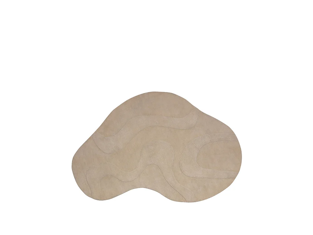 Alya - Tapis de forme organique naturel - Couleur - Beige, Dimensions - 170x240 cm