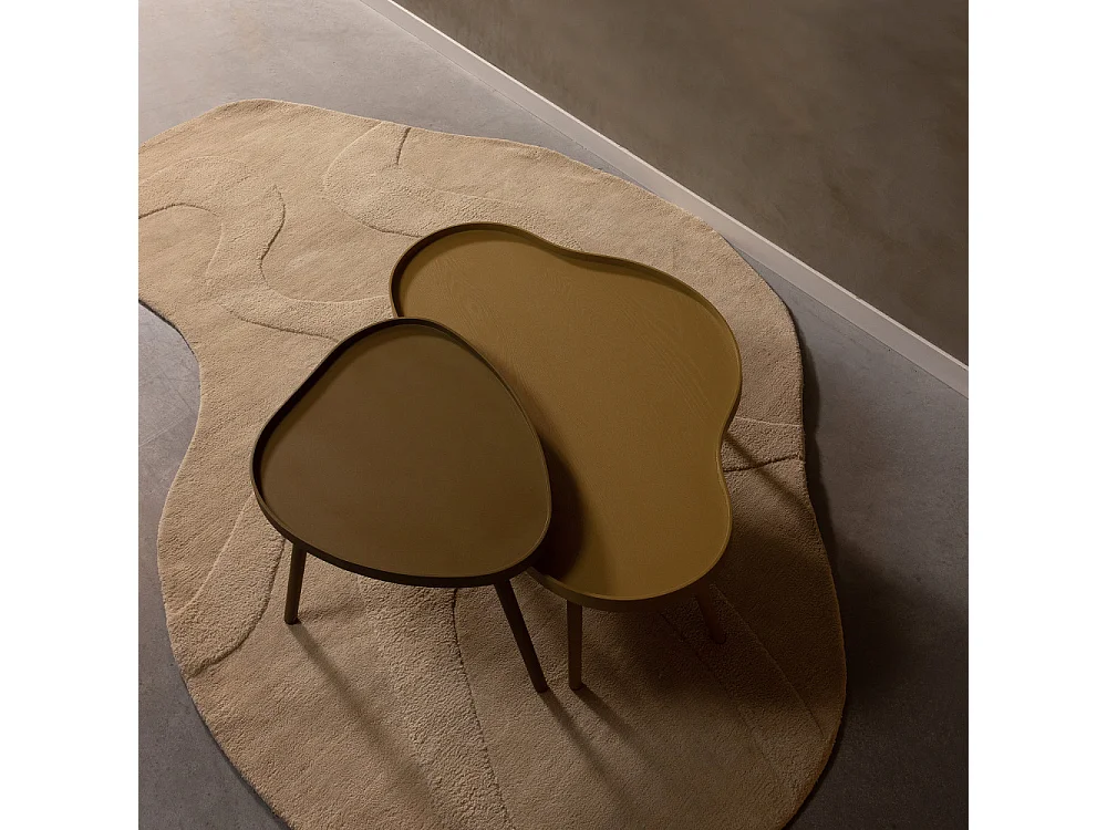 Alya - Tapis de forme organique naturel - Couleur - Beige, Dimensions - 170x240 cm