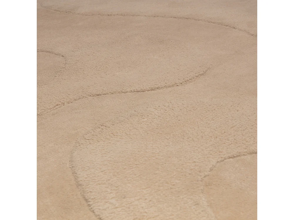 Alya - Tapis de forme organique naturel - Couleur - Beige, Dimensions - 170x240 cm