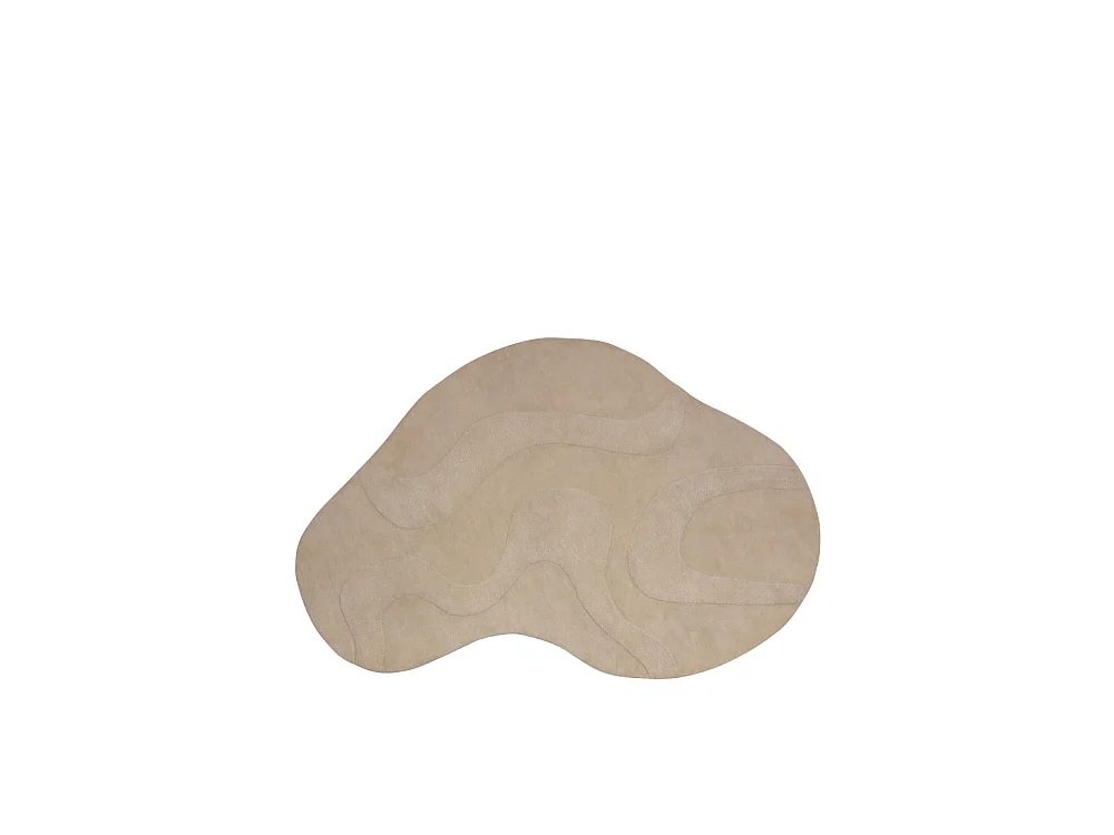 Alya - Tapis de forme organique naturel - Couleur - Beige, Dimensions - 170x240 cm
