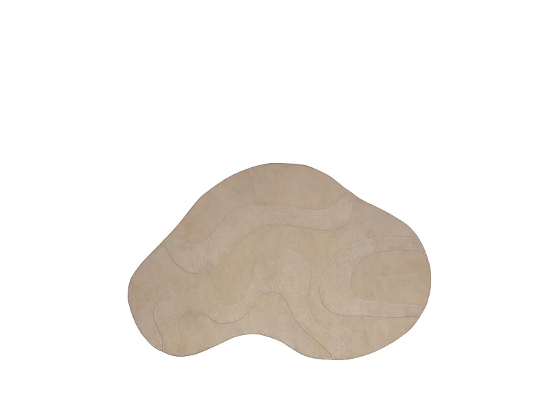 Alya - Tapis de forme organique naturel - Couleur - Beige, Dimensions - 170x240 cm