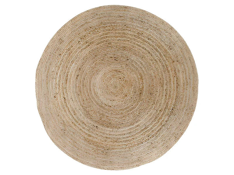 Bombay II - Tapis rond en jute -  Naturel - 150x150cm