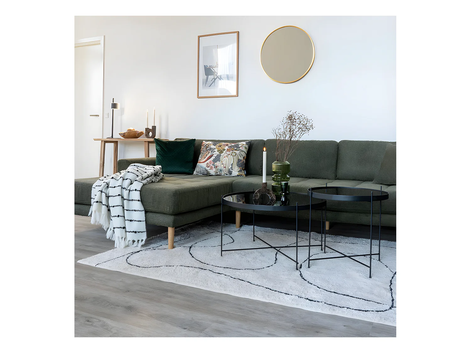 Tampa - Tapis avec formes organiques -  Beige - 200x300cm