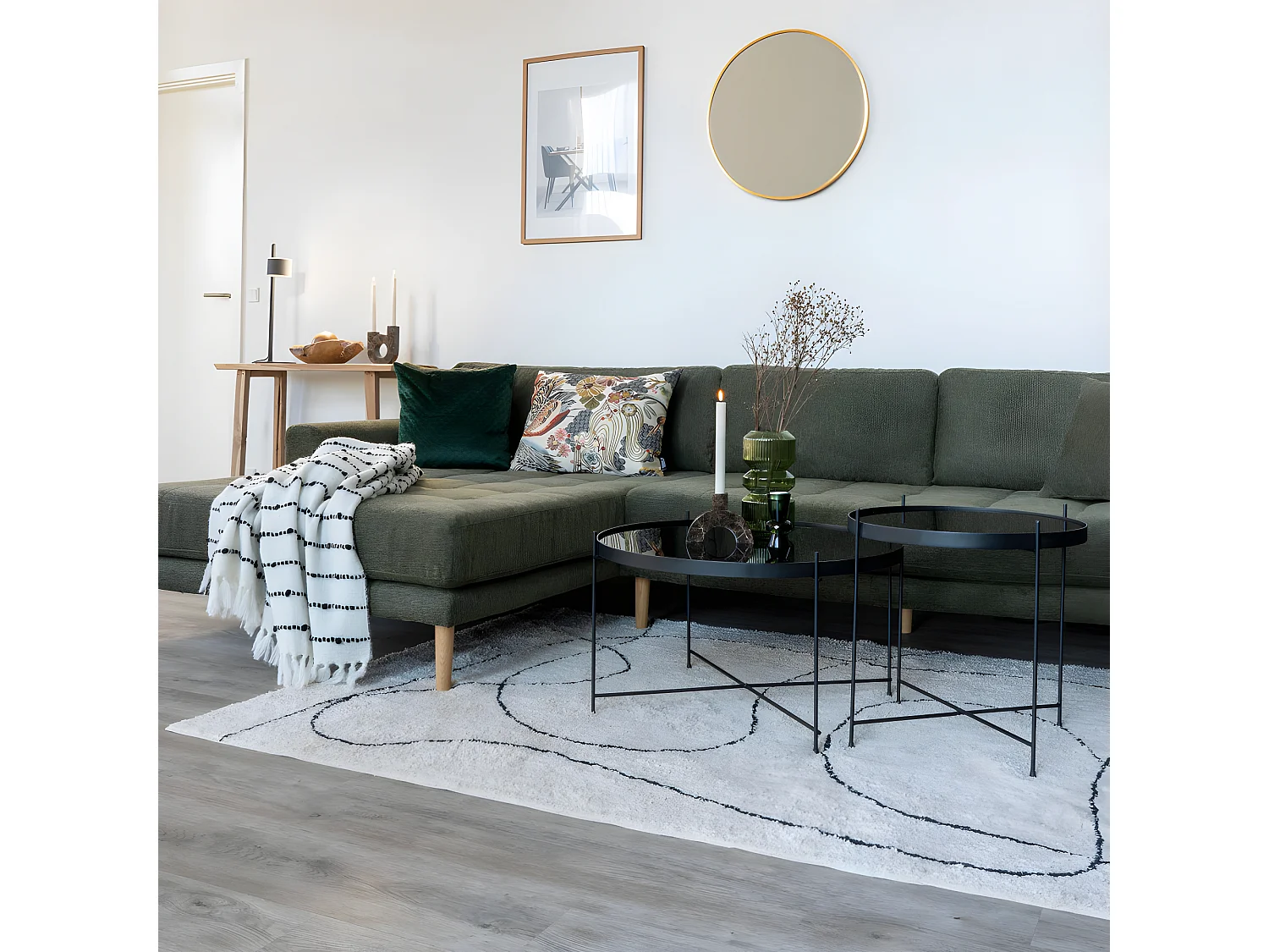 Tampa - Tapis avec formes organiques -  Beige - 200x300cm