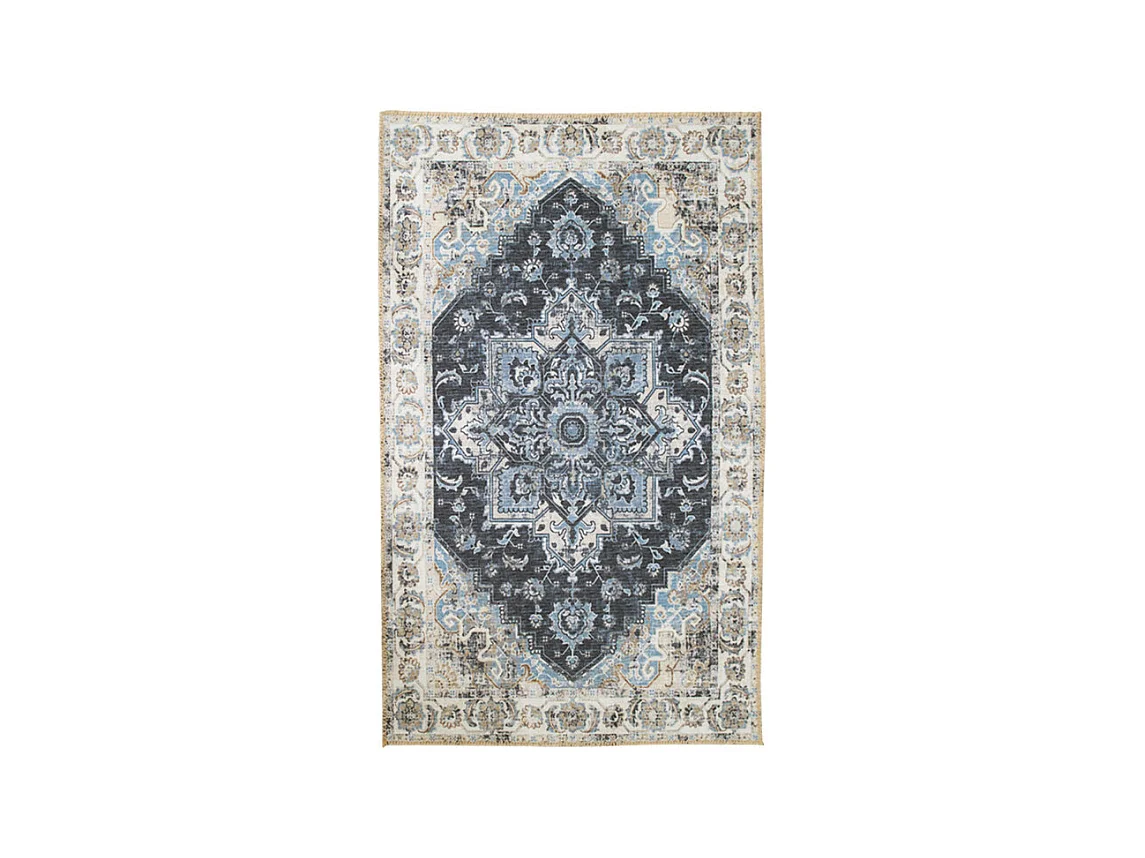 Havana III - Tapis vintage en chenille -  Bleu et beige - 160x230cm