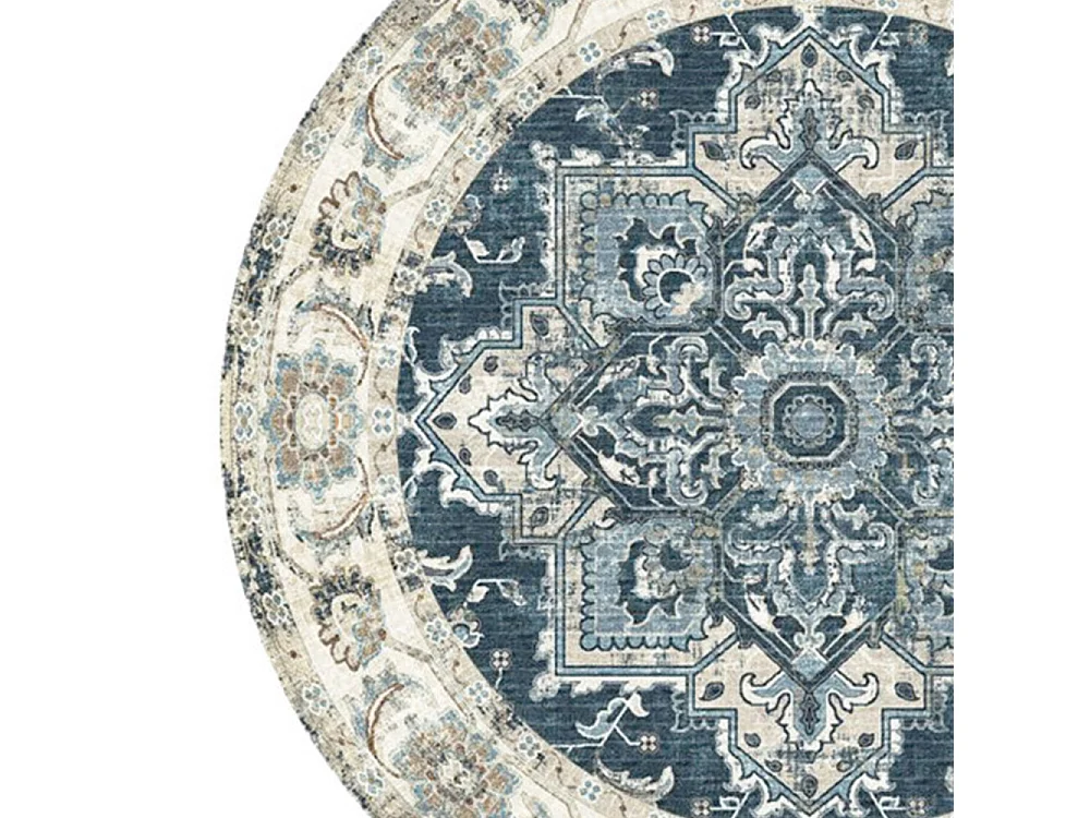 Alfombra redonda azul Ø 200 cm