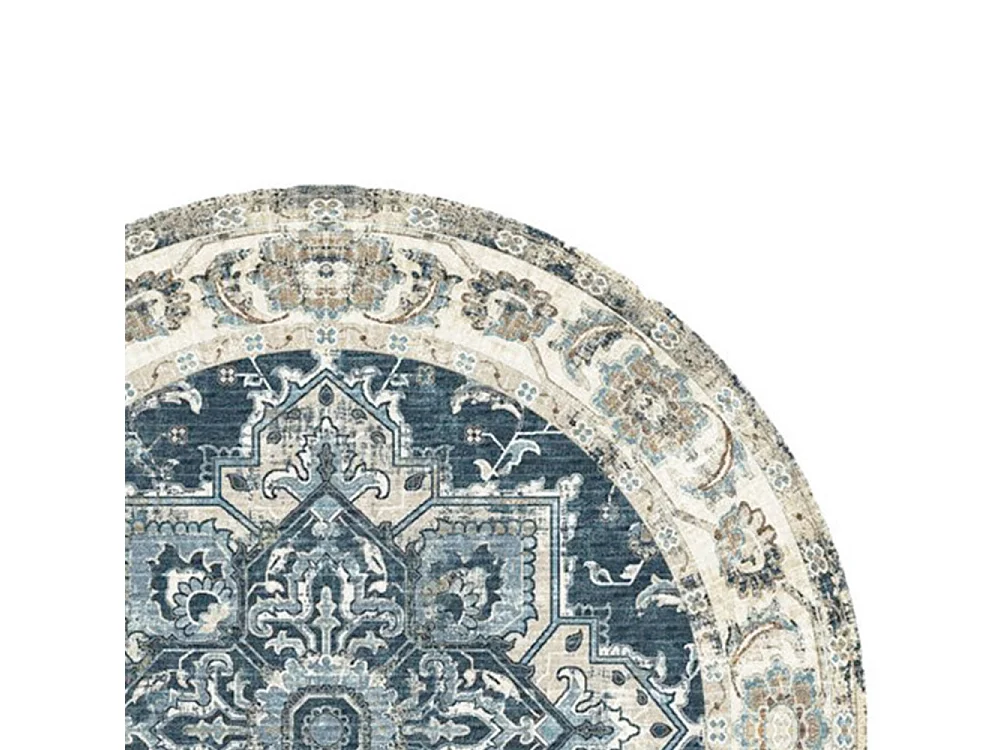 Alfombra redonda azul Ø 200 cm
