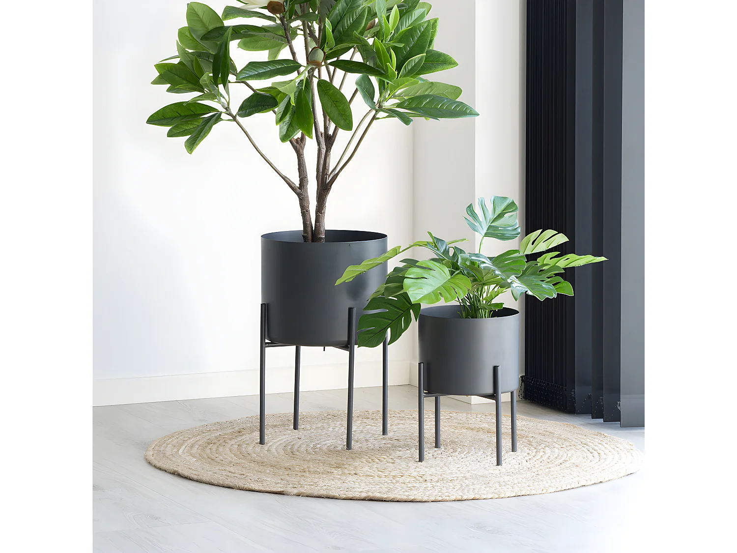 Bombay II - Tapis rond en jute -  Naturel - 120x120cm