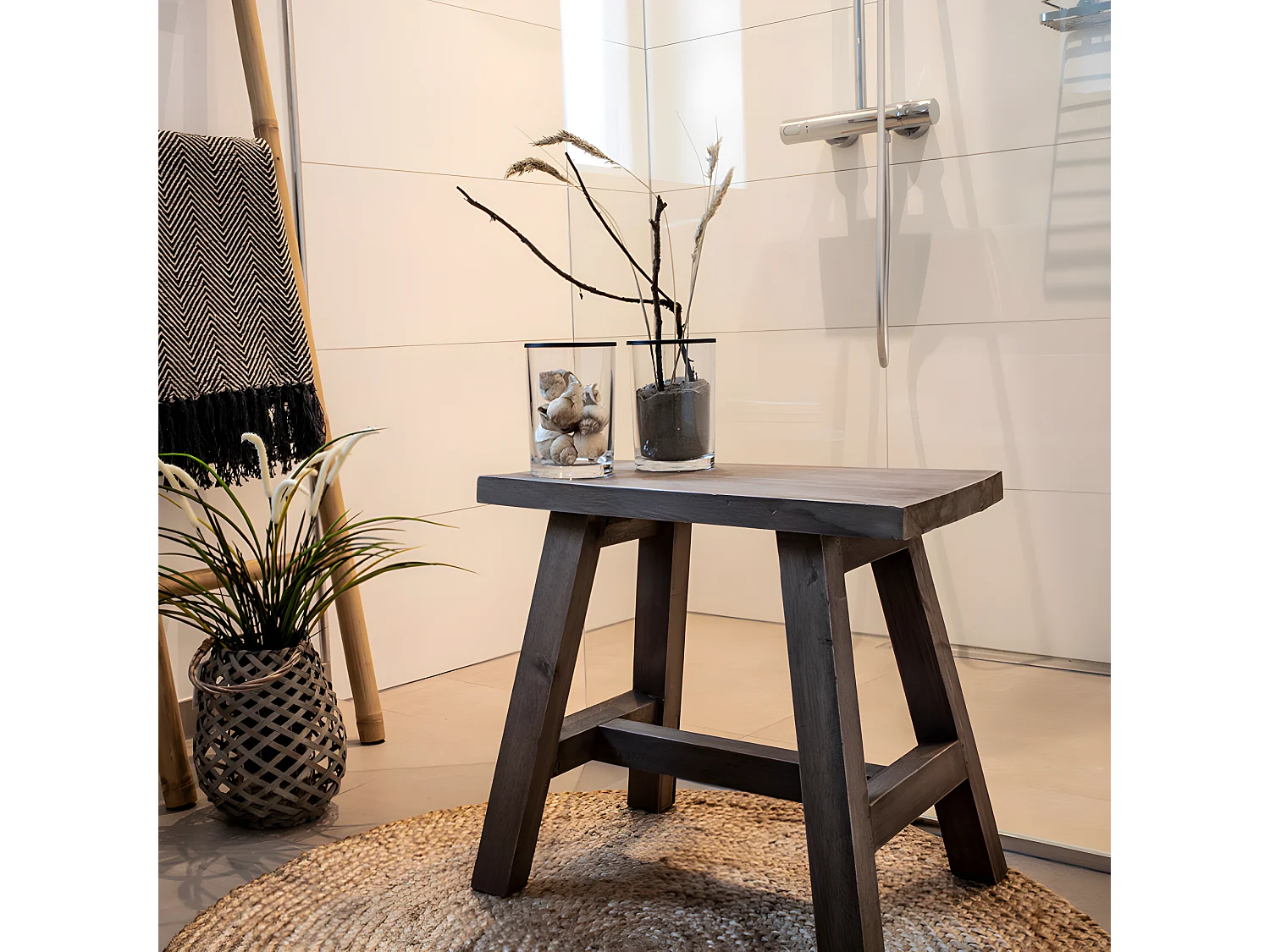 Bombay II - Tapis rond en jute -  Naturel - 120x120cm