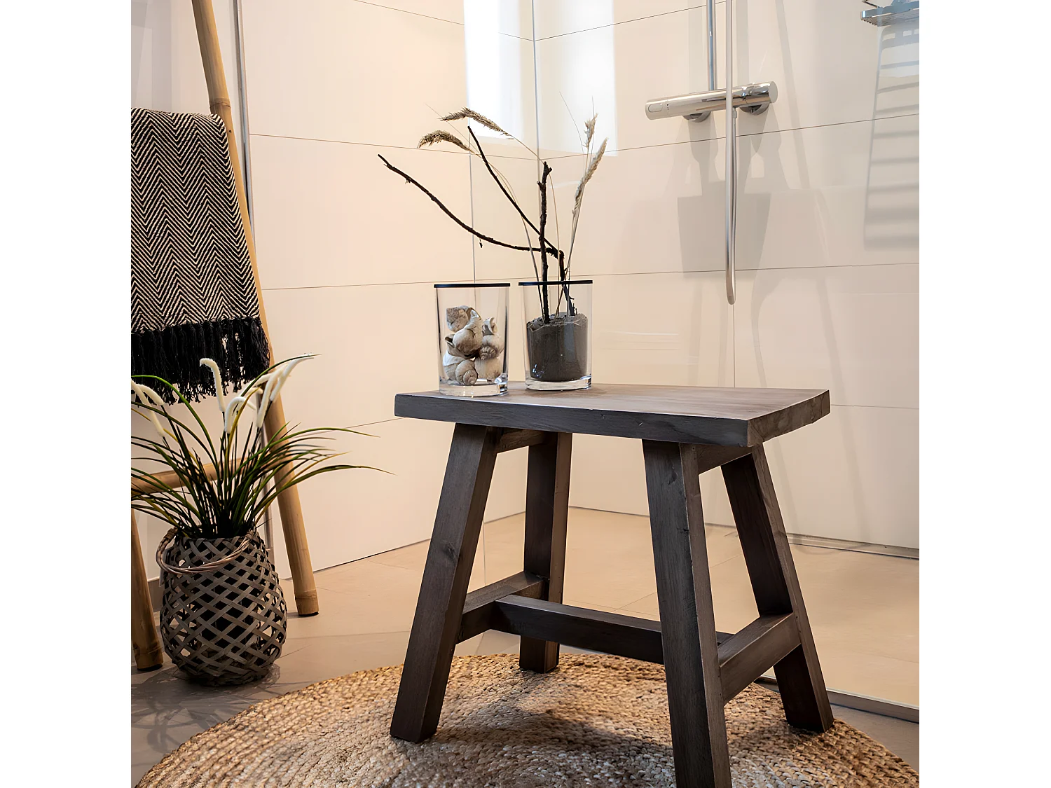 Bombay II - Tapis rond en jute -  Naturel - 120x120cm