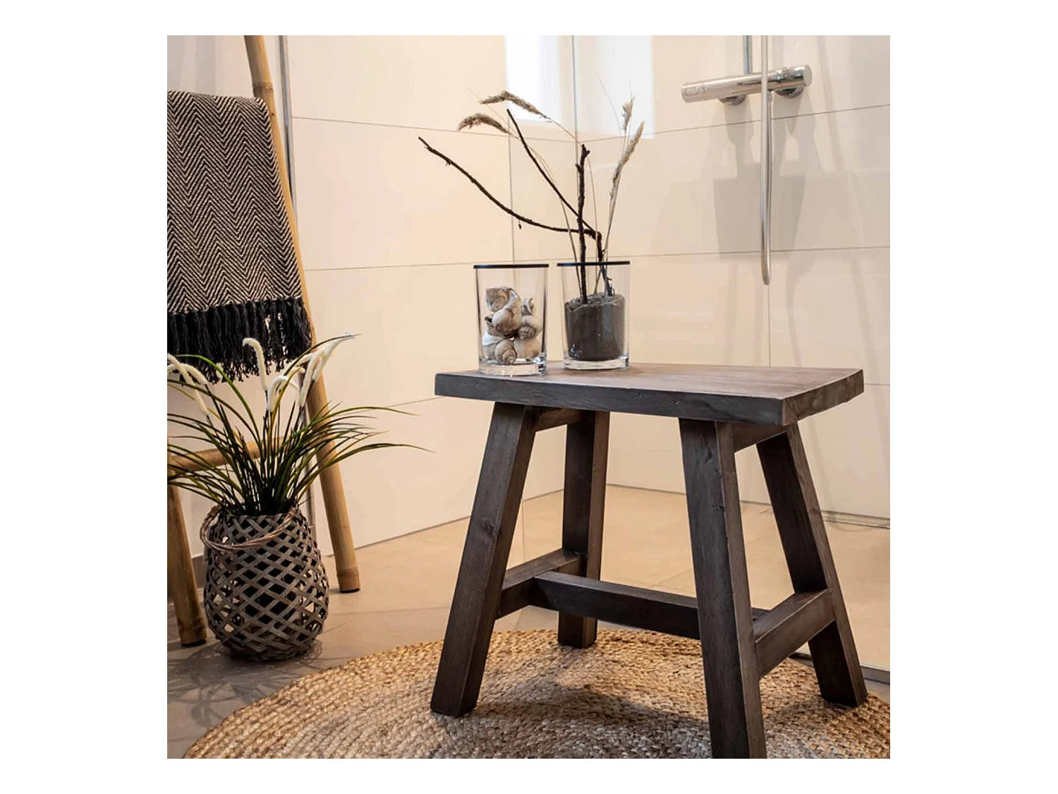 Rond natuurlijk jute vloerkleed Ø 90 cm