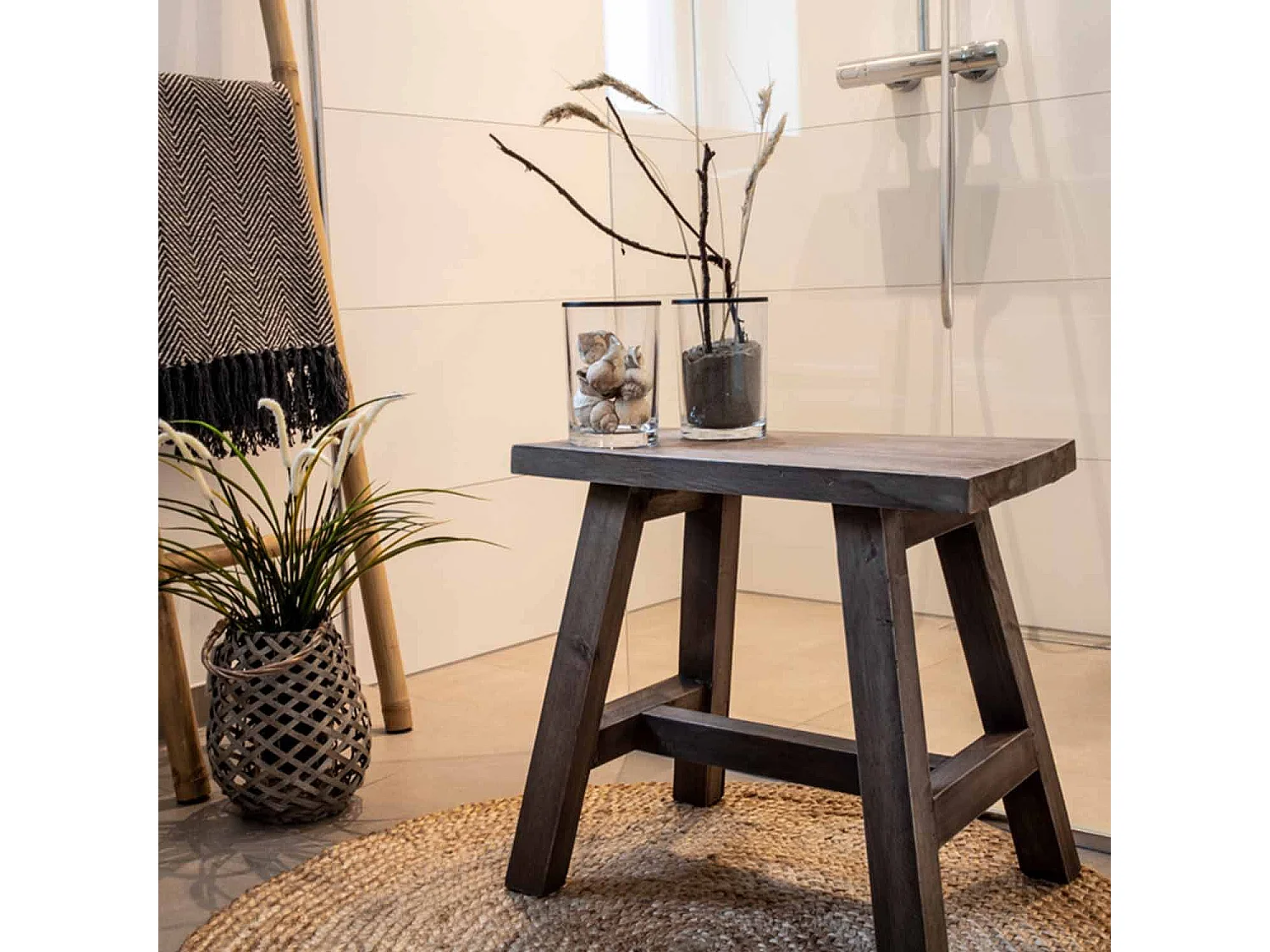 Bombay II - Tapis rond en jute -  Naturel - 90x90cm