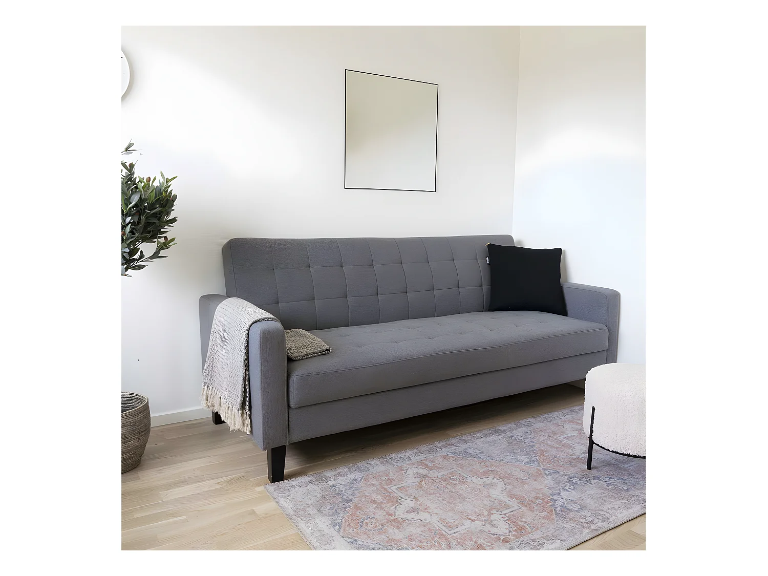 Havana I - Tapis vintage en chenille -  Orange et bleu - 80x200cm