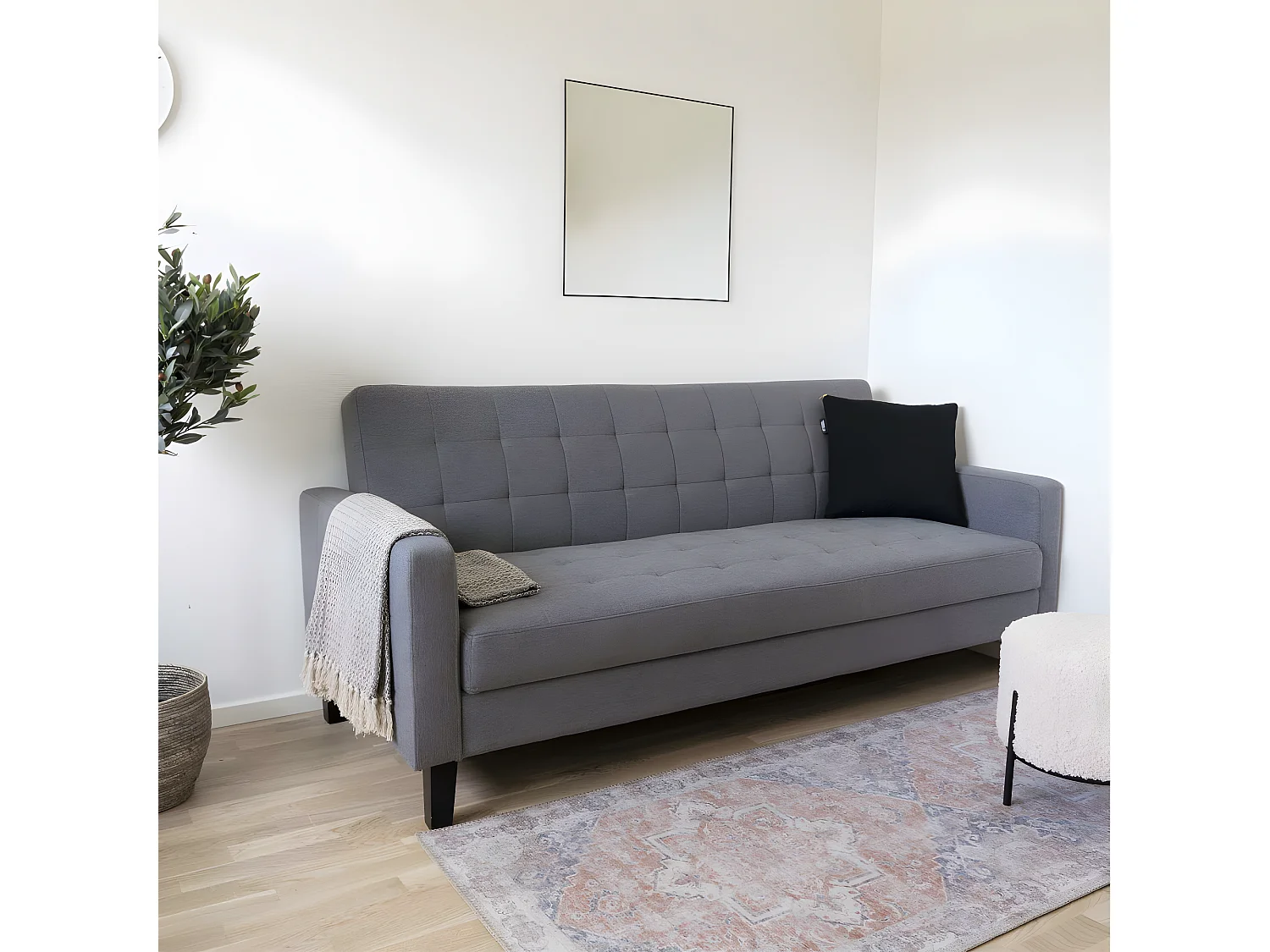 Havana I - Tapis vintage en chenille -  Orange et bleu - 80x200cm