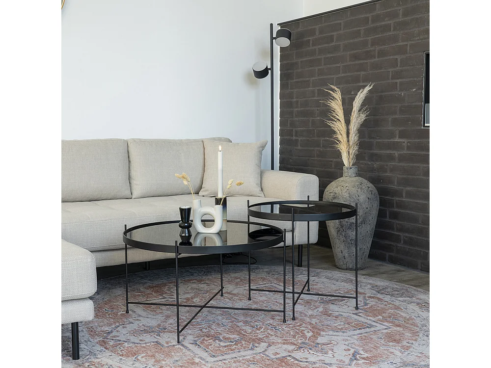 Havana vloerkleed Ø200 cm blauw,oranje.