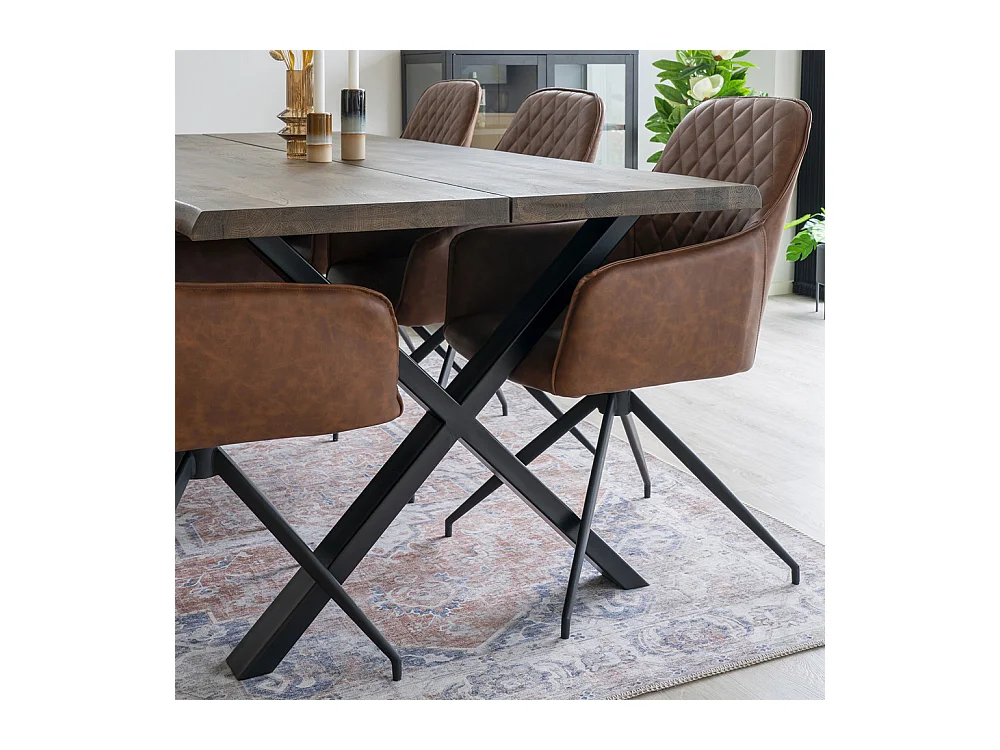 Havana I - Tapis vintage en chenille -  Orange et bleu - 160x230cm