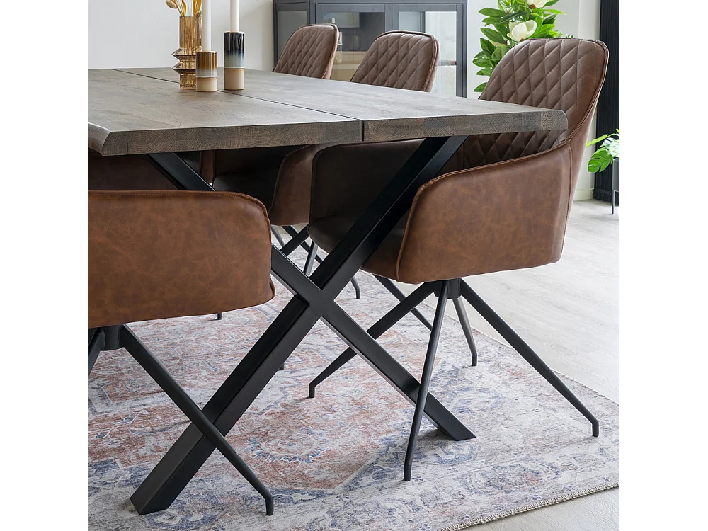 Havana I - Tapis vintage en chenille -  Orange et bleu - 160x230cm