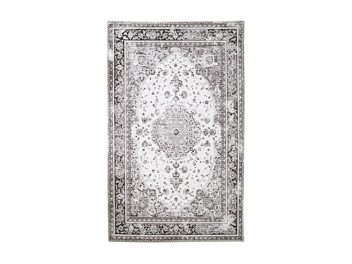 Havana - Tapis vintage en chenille noir et blanc - Couleur - Noir / Blanc, Dimensions - 160x230 cm