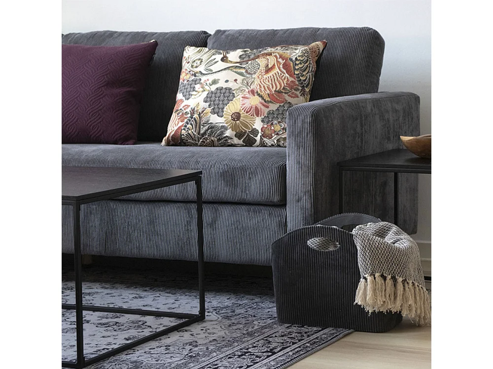 Havana - Tapis vintage en chenille noir et blanc - Couleur - Noir / Blanc, Dimensions - 160x230 cm