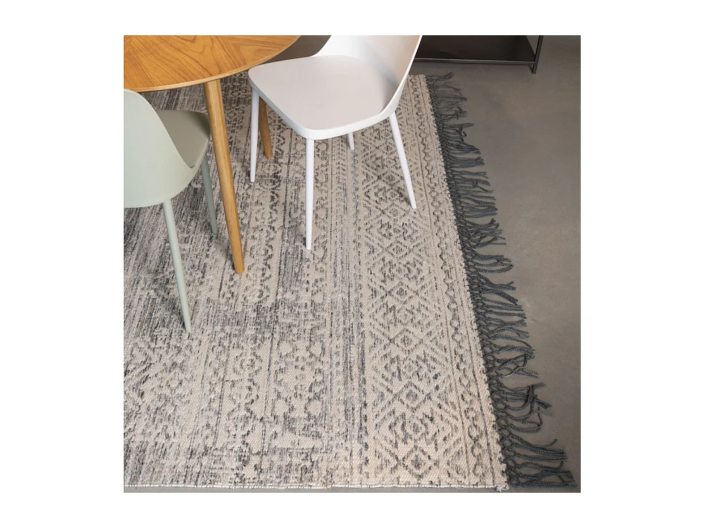 Liv - Tapis d'inspiration berbère à franges bleu turquoise - Couleur - Turquoise, Dimensions - 200x300 cm