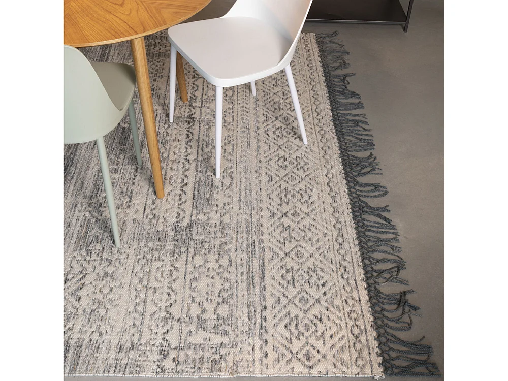 Liv - Tapis d'inspiration berbère à franges bleu turquoise - Couleur - Turquoise, Dimensions - 200x300 cm