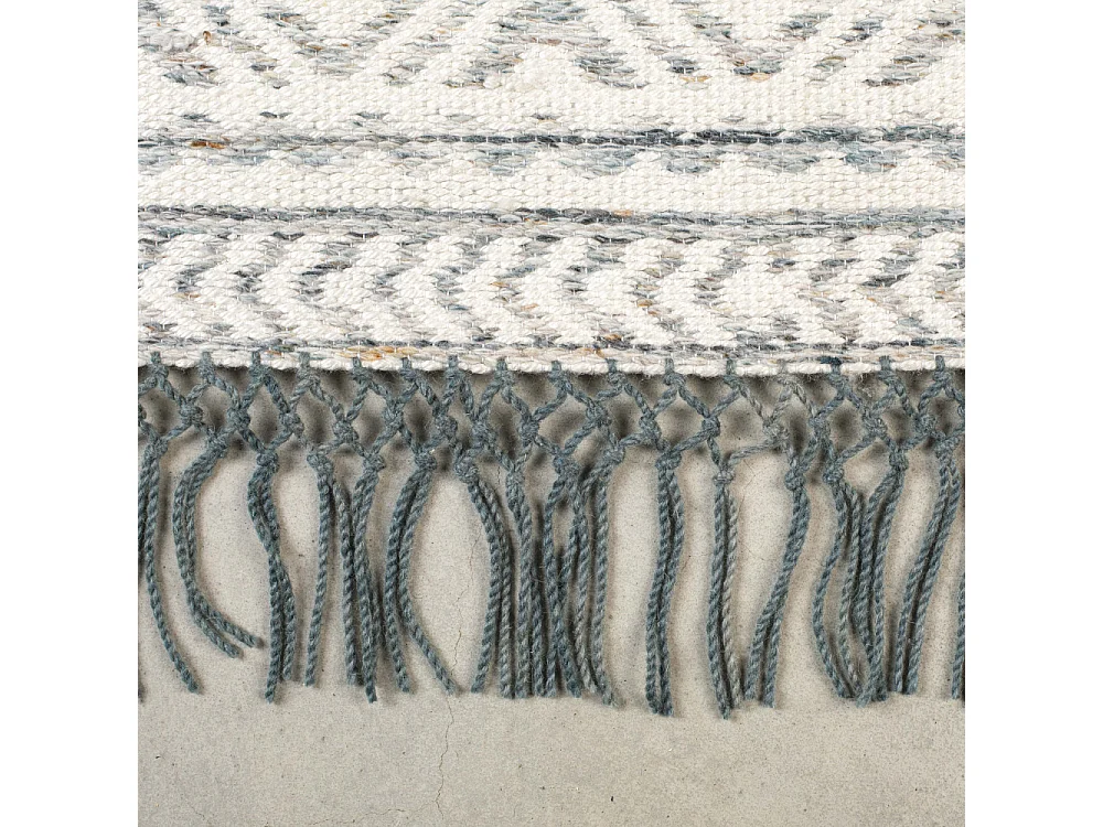 Liv - Tapis d'inspiration berbère à franges bleu turquoise - Couleur - Turquoise, Dimensions - 200x300 cm