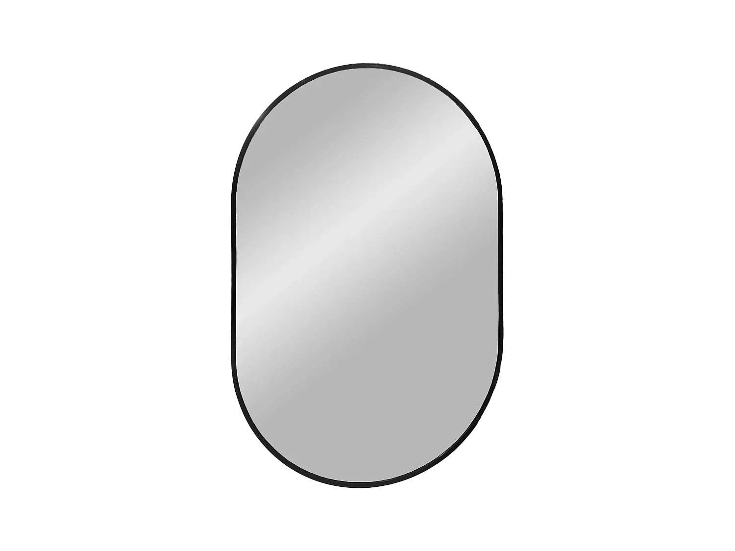 Espejo ovalado de aluminio MADRID – L 50 x H 70 cm-Color Negro