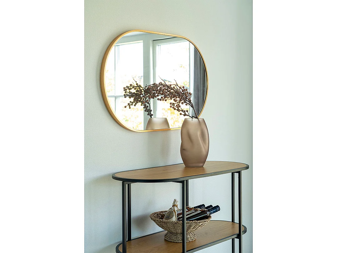 Specchio rettangolare con telaio in alluminio in rame 50 x 80 cm