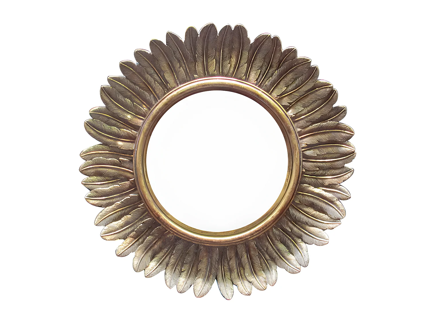 Plume - Miroir soleil ø22 cm - Couleur - Or