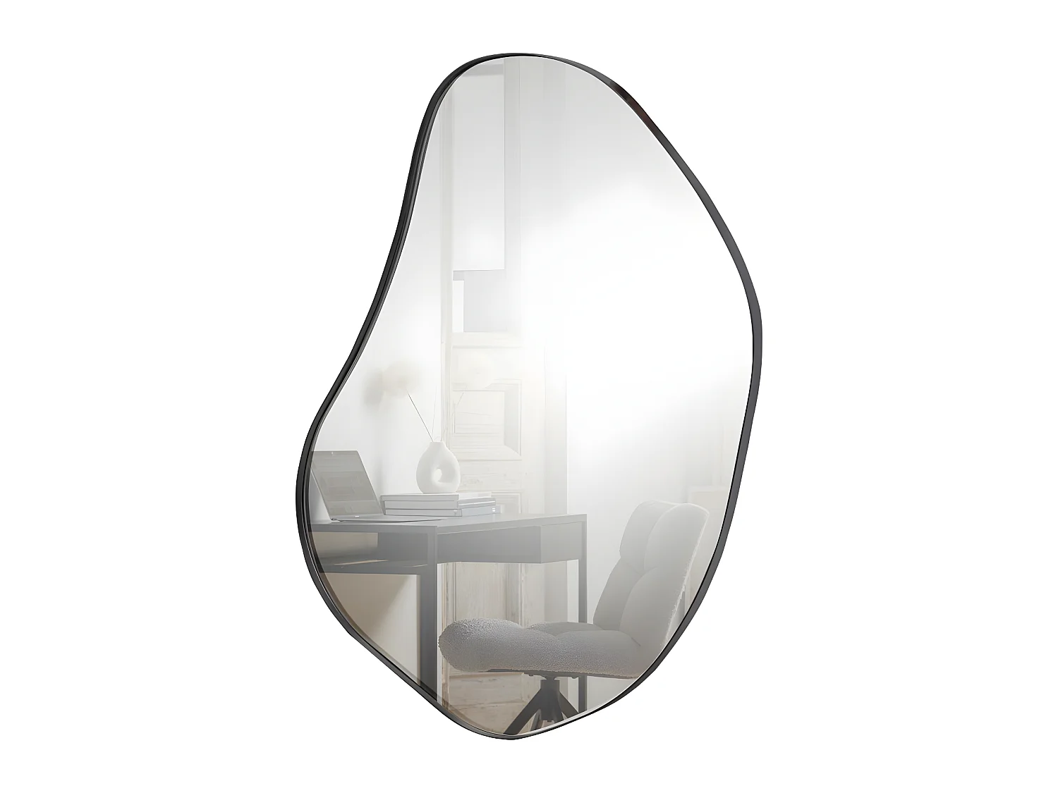 Romee - Miroir de forme organique 100x70cm - Noir
