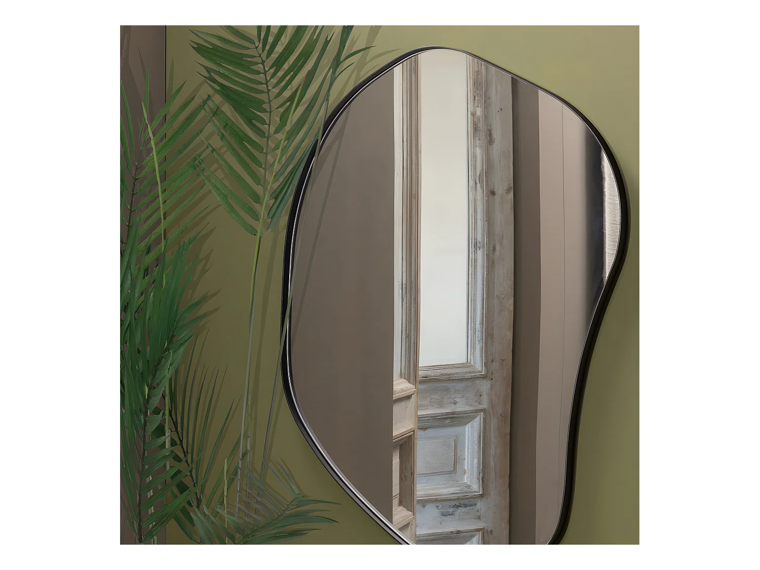 Romee - Miroir de forme organique 100x70cm - Noir