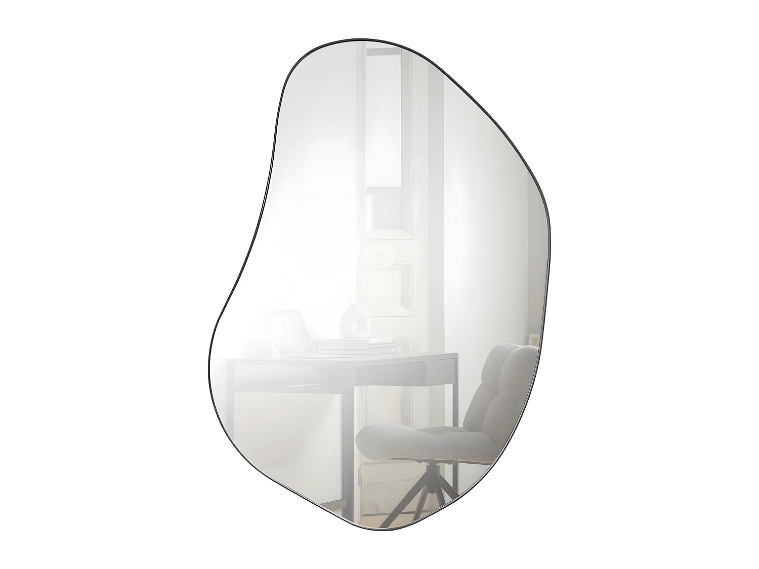 Romee - Miroir de forme organique 100x70cm - Noir