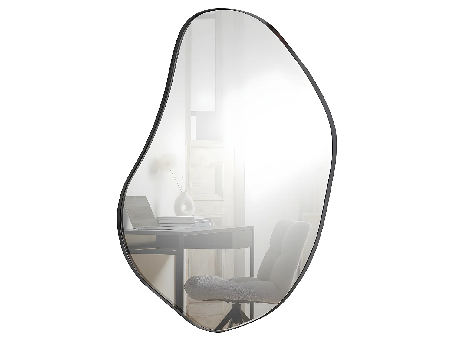 Romee - Miroir de forme organique 100x70cm - Noir
