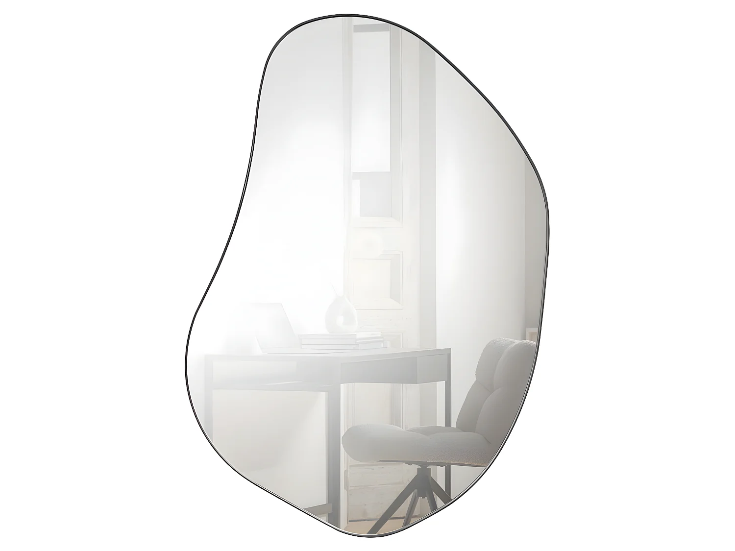 Romee - Miroir de forme organique 100x70cm - Noir