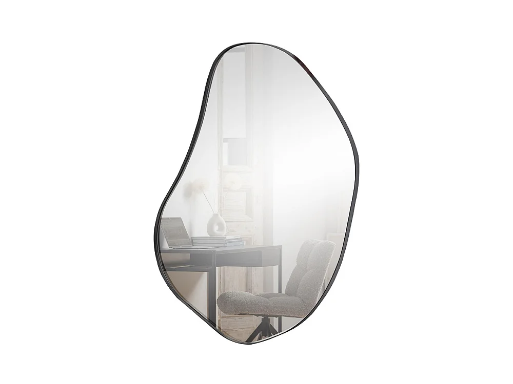 Romee - Miroir de forme organique 100x70cm - Noir